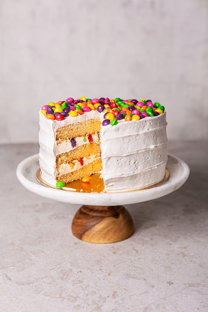 Skittles vanilla cake