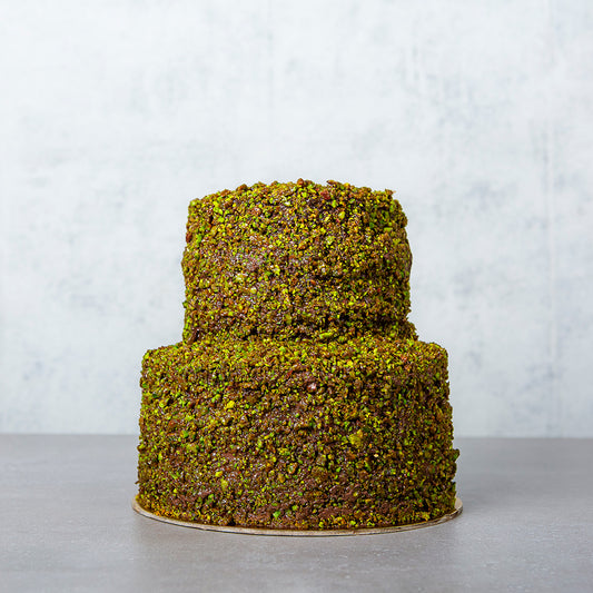 Pistachio croquant chocolate cake