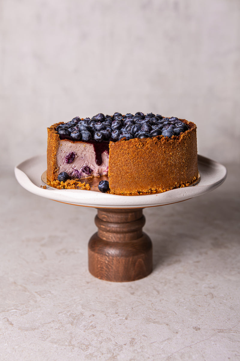 Lemon blueberry double crust cheesecake